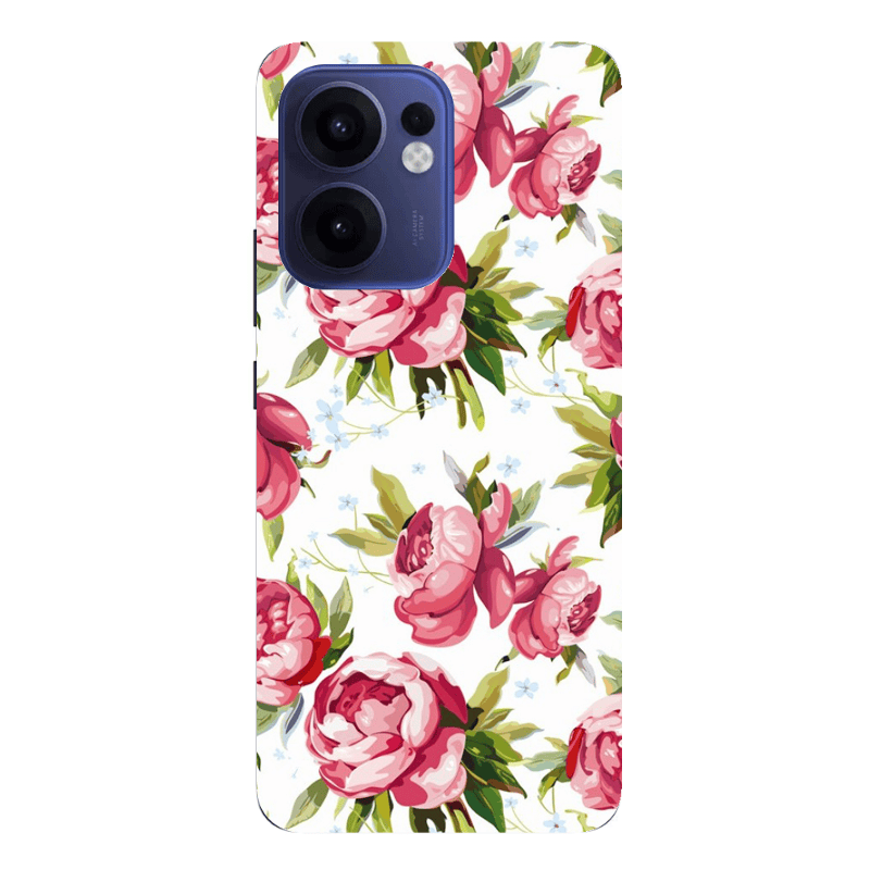 Oppo Reno 13 F Pink Roses Transparent Silicone TPU Θήκη